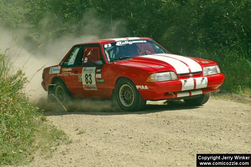 Mark Utecht / Rob Bohn Ford Mustang prepares for a hard left on SS9.