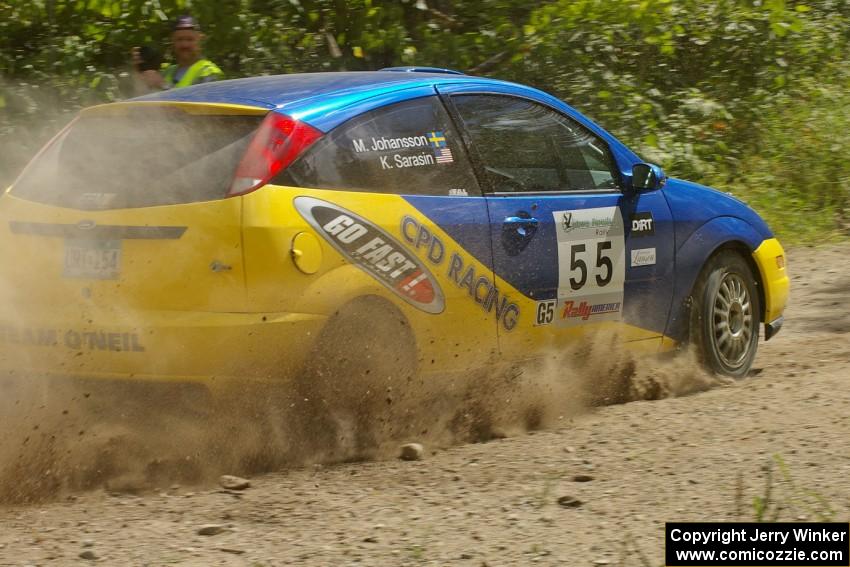 Kyle Sarasin / Mikael Johansson Ford Focus SVT on SS9 at the spectator point.