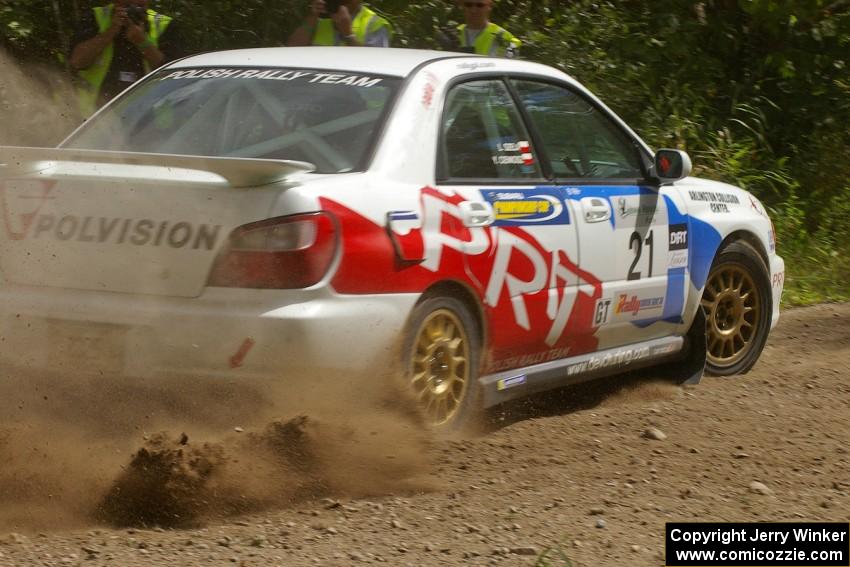 Yurek Cienkosz / Lukasz Szela Subaru WRX on SS9 at the spectator point (2).