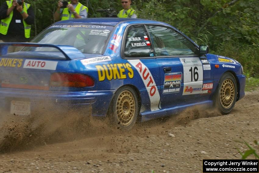 Kazimierz Pudelek / Mariusz Malik Subaru Impreza at the SS9 spectator point (2).