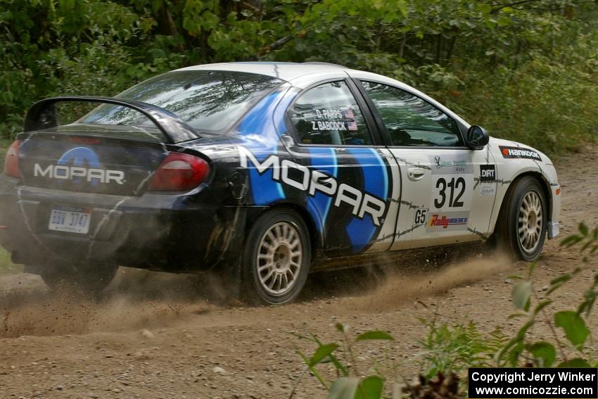 Zach Babcock / Dave Parps Dodge SRT-4 on SS9 at the spectator point (2).