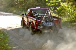 Jim Cox / Brent Carlson Chevy S-10 blasts down a 3/4 mile straight into the spectator area on SS15.