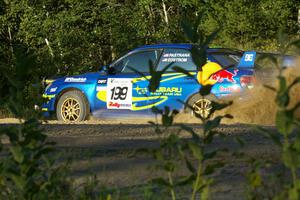 Travis Pastrana / Christian Edstrom Subaru WRX STi on SS13 at the spectator point (2).