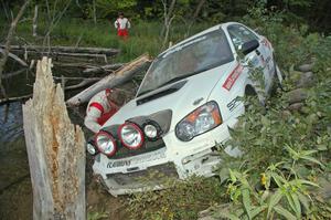 Stephan Verdier / Scott Crouch put their Subaru WRX off the road and tried in vain to get the car back on the road.
