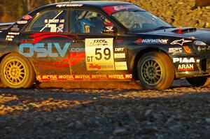 Pat Moro / Mike Rossey	Subaru WRX on the practice stage on Thursday just before sunset.