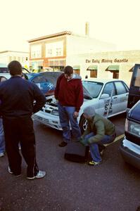 Larry Parker / Mandi Gentry Mitsubishi Galant VR4 gets last minute prep the morning before of the rally.