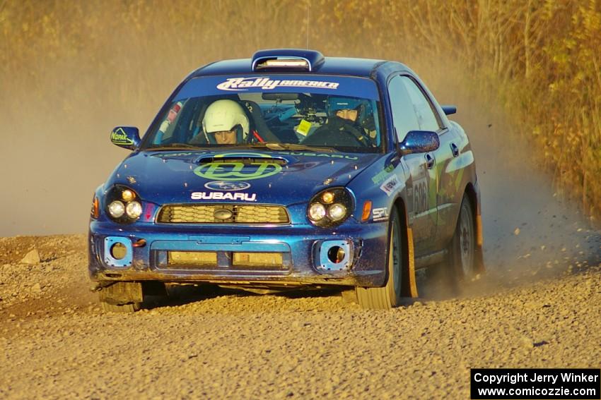 Heath Nunnemacher / Heidi Nunnemacher Subaru WRX on the Thursday afternoon practice stage.