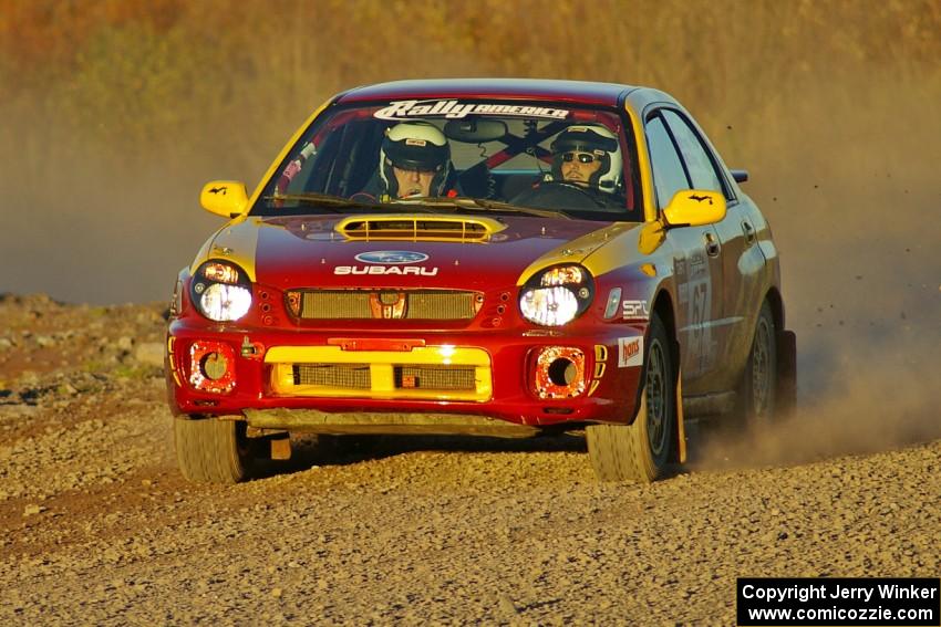 Bryan Pepp / Jerry Stang Subaru WRX on the practice stage.