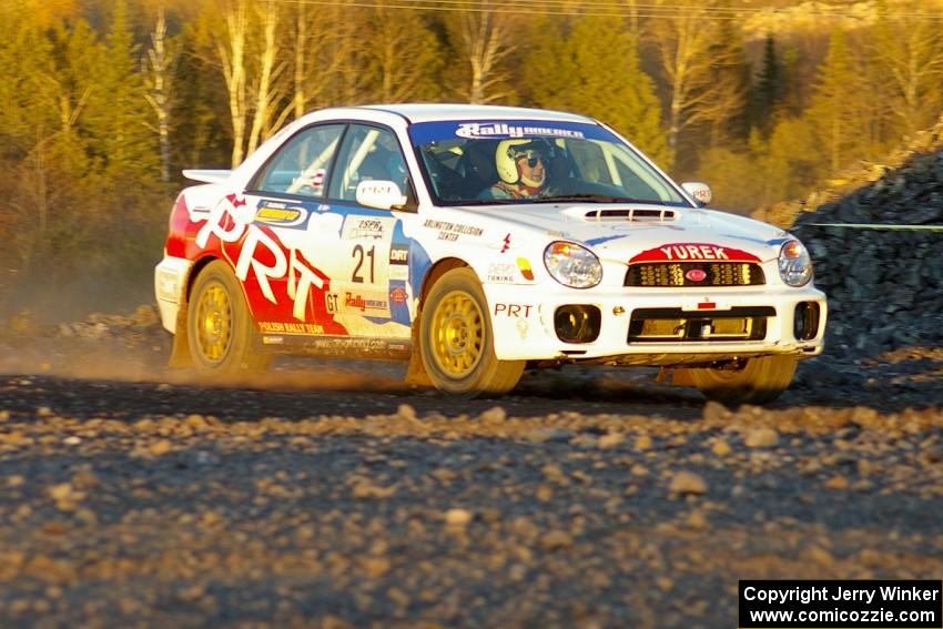 Yurek Cienkosz / Mariusz Malik Subaru WRX on the practice stage.