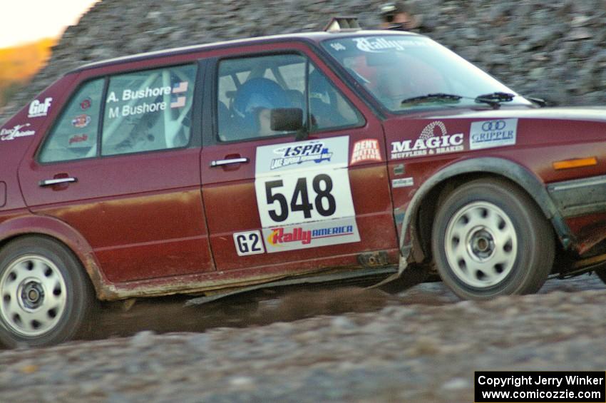 Matt Bushore / Andy Bushore VW Jetta on the practice stage.