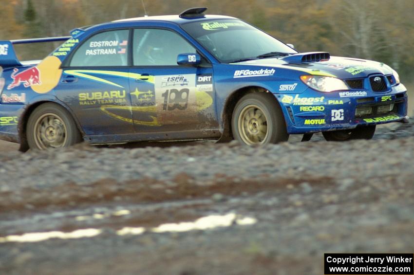 Travis Pastrana / Christian Edstrom Subaru Impreza WRX on the practice stage.