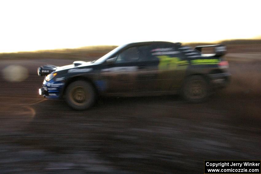 Ken Block / Alex Gelsomino Subaru WRX on the practice stage.