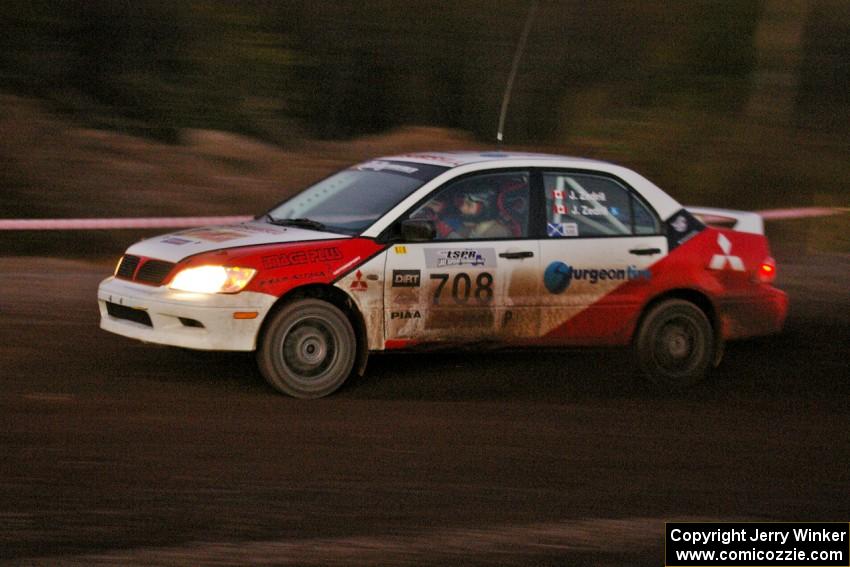 Jan Zedril / Jody Zedril Mitsubishi Lancer ES on the practice stage.