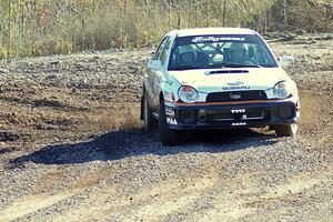 Matthew Johnson / Jeremy Wimpey Subaru WRX on SS1.