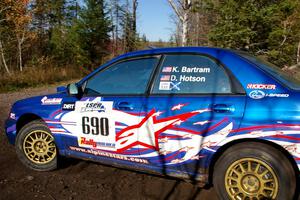 Kenny Bartram / Dennis Hotson Subaru WRX on SS1.