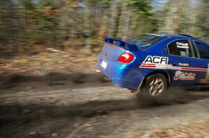 Cary Kendall / Scott Friberg rocket down a straight in their Dodge SRT-4 on SS1.