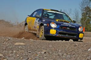 Jaroslaw Sozanski / Catherine Woods Subaru WRX on SS1.