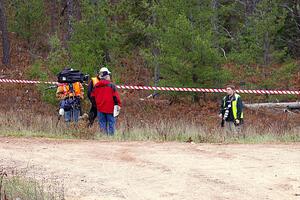 ESPN cameramen and Pete Kuncis await the start of SS3.