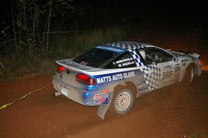 Matt Huuki / Tom Immonen Eagle Talon drags a piece of banner tape along through the final corner of Echo Lake 1, SS4.