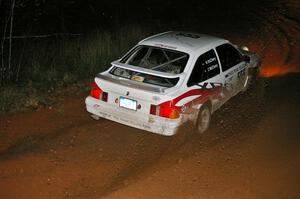 Colin McCleery / Jimmy Brandt Ford Merkur XR-8 through the last corner of Echo lake 1, SS4.