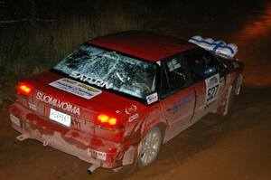 Craig Walli / Jonah Liubakka Saturn SL2 on Echo Lake 1, SS4. The car was destroyed in a severe crash later that weekend.