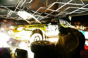 Tanner Foust / Chrissie Beavis Subaru WRX STi gets serviced during Kenton service #3 (2).