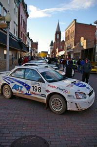 Arkadiusz Gruszka / Grzegorz Dorman in their Subaru WRX STi at parc expose in Calumet on Saturday morning.