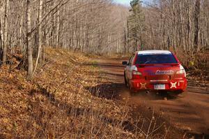 Jeff Moyle / Mike Yarroch Subaru WRX flies though a sweeper on Gratiot Lake 1, SS9.