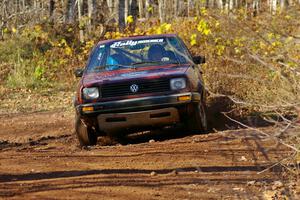 Matt Bushore / Andy Bushore Volkswagen Jetta exits the final corner of Gratiot Lake 1, SS9.