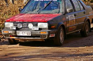 Ivan Milanovic / Colin Vickman Volkswagen Jetta GLI at the finish of Gratiot Lake 1, SS9.