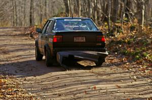 Ivan Milanovic / Colin Vickman Volkswagen Jetta GLI drags the bumper at the finish of Gratiot Lake 1, SS9.