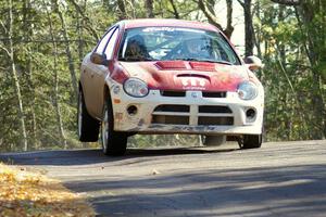 Doug Shepherd / Karen Wagner Dodge SRT-4 had a left-front tire go flat before the Brockway Mountain jump.