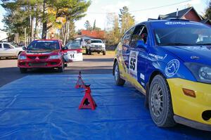 Amy BeberVanzo / Alex Kihurani Mitsubishi Lancer Evo 8 and Kyle Sarasin / Mikael Johansson Ford Focus SVT at Copper Harbor.