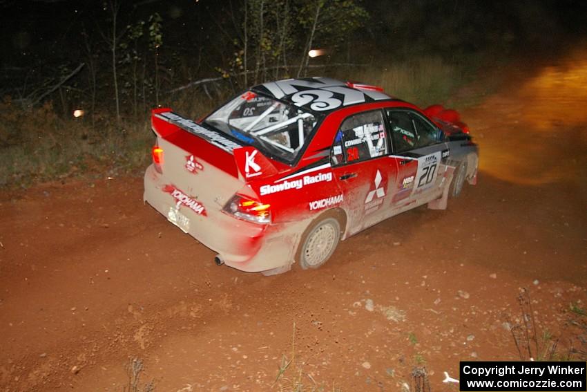 Andrew Comrie-Picard / Marc Goldfarb Mitsubishi Lancer Evo 9 blasts through the final corner of SS4, Echo Lake 1.