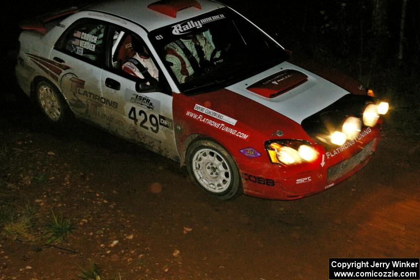 Stephan Verdier / Scott Crouch Subaru WRX at the final corner of Echo Lake 1, SS4.