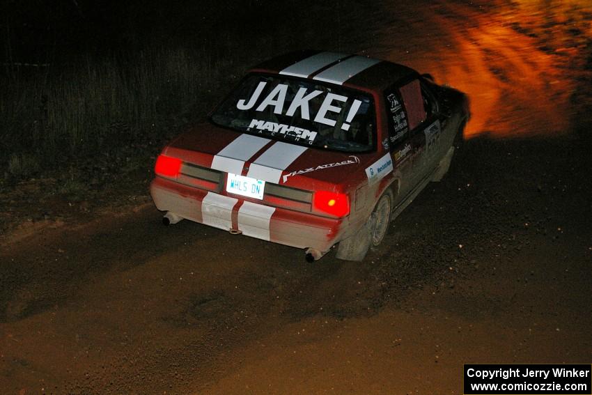 Mark Utecht / Rob Bohn Ford Mustang through the final corner of SS4, Echo Lake.