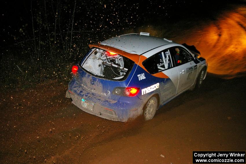 Eric Burmeister / Dave Shindle Mazda Mazdaspeed 3 at the final corner of Echo Lake 1, SS4.