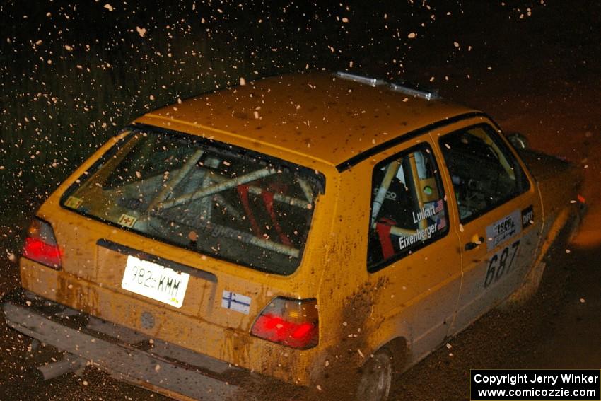 Chad Eixenberger / Jay Luikart VW Golf flings rocks at the final corner of Echo Lake 1, SS4.