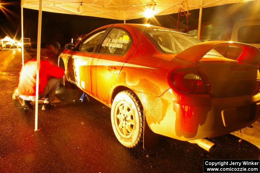 Doug Shepherd / Karen Wagner Dodge SRT-4 gets serviced in Kenton during the second service.