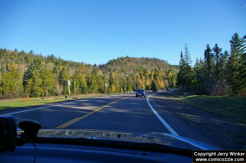 Sheer cliff on a mountain on the drive up US41 to Copper Harbor.