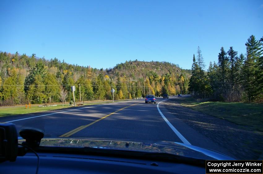 Sheer cliff on a mountain on the drive up US41 to Copper Harbor.