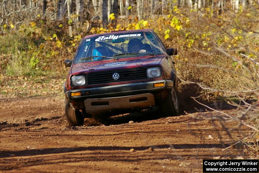 Matt Bushore / Andy Bushore Volkswagen Jetta exits the final corner of Gratiot Lake 1, SS9.