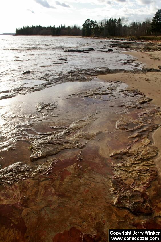 Detail of limestone formations on the shoreline of the Keewenaw Peninsula (2).