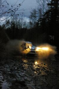 Henry Krolikowski / Cindy Krolikowski Subaru WRX hits the final big puddle on Gratiot Lake 2, SS16.