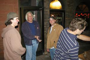 L to R) Paul Koll, Al Kintigh, Nick Kintigh and Carl Seidel in front of The Library.