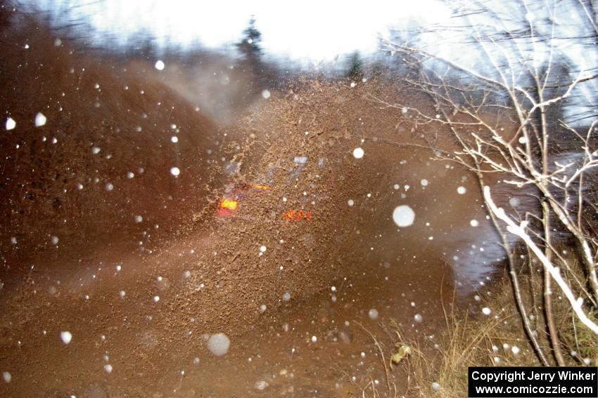 Jeff Moyle / Mike Yarroch Subaru WRX flies though the final puddle on Gratiot Lake 2, SS16.