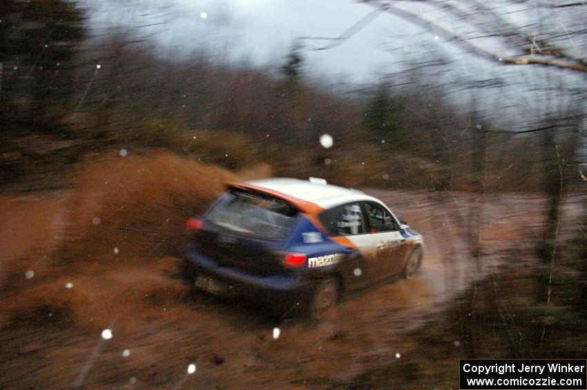 Eric Burmeister / Dave Shindle Mazda Mazdaspeed 3 hits the final puddle on Gratiot Lake 2, SS16.