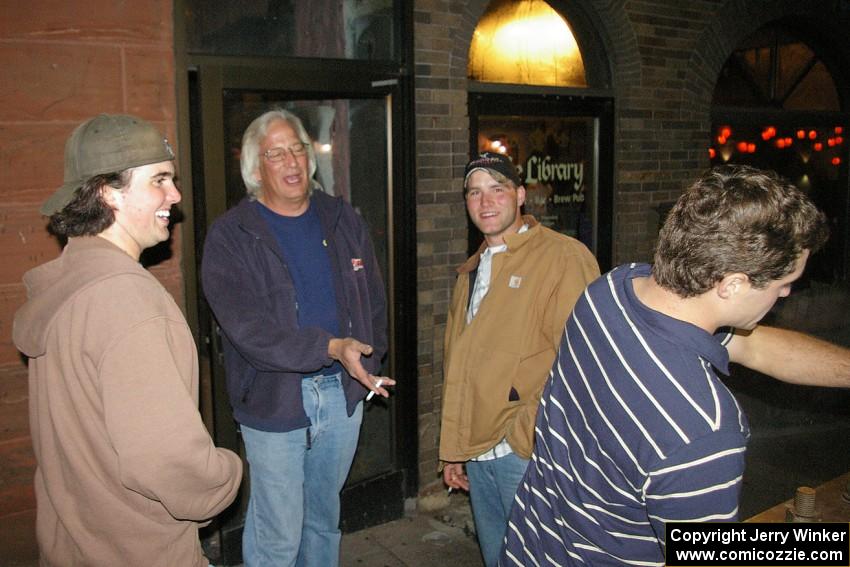 L to R) Paul Koll, Al Kintigh, Nick Kintigh and Carl Seidel in front of The Library.