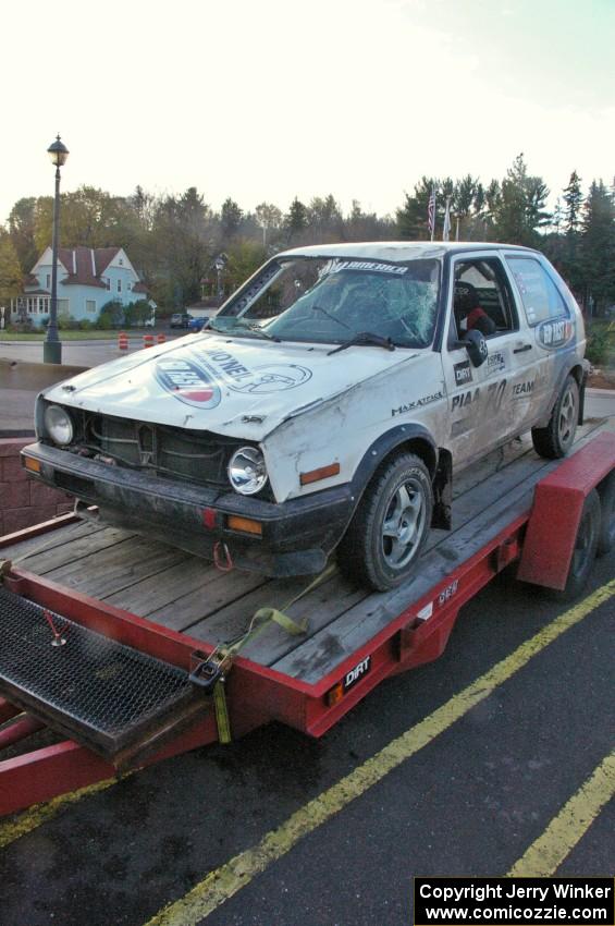 Chris Duplessis / Martin Headland VW GTI sustained damage after rolling the car three times on Friday night.