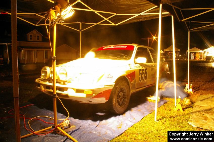 Colin McCleery / Jimmy Brandt Merkur XR4Ti gets serviced during Kenton service #2.